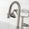 Kingston Brass CA9T8 3-3/8" Tub Wall Mount Clawfoot Tub Faucet with Hand Shower, Brushed Nickel CA9T8 - alternate 6